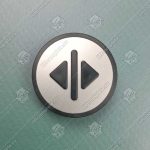 Нажимной элемент открытия дверей, KONE, серый фон, чёрный знак