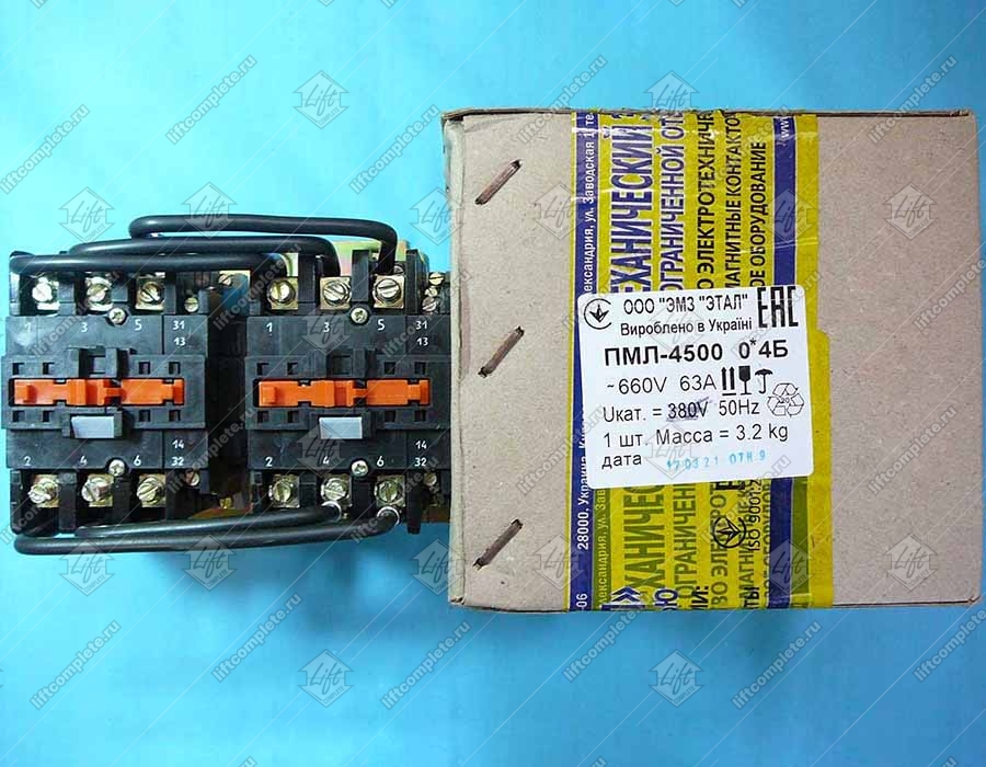Пускатель магнитный, ПМЛ-4500, 110В, 63А, исполнение Б