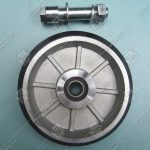 Ролик центральный, башмака направляющей кабины/противовеса, KONE, RG150, D — 150 мм, W — 38 мм, подшипник 6003, c осью