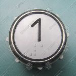 Кнопка вызова/приказа, МЛЗ, ВК-32-5Б, 1 этаж, с кодом Брайля, красная подсветка, аналог АК1-01-Кр