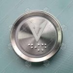 Кнопка вызова/приказа, BST, стрелка вниз, белый символ, с кодом Брайля, красная подсветка