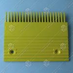 Гребенка входной площадки, KONE, TravelMaster, правая, 22 зубца, 202x162 мм, алюминий, желтая, тип A (GD-AlSI12)