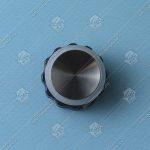 Кнопка вызова/приказа, XIZI OTIS, круглая, BR27C, синяя подсветка, низкая, шлифованная, с разъемом AMP