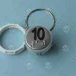 Кнопка вызова/приказа, VEGA Venus, 10 этаж, с кодом Брайля, красная подсветка (разъем MLEP TH)