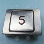 Кнопка вызова/приказа, CANNY, 5 этаж, красная подсветка