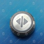 Кнопка вызова/приказа, KONE, круглая, серебристая поверхность, AVDBUT, открытие дверей, красная подсветка