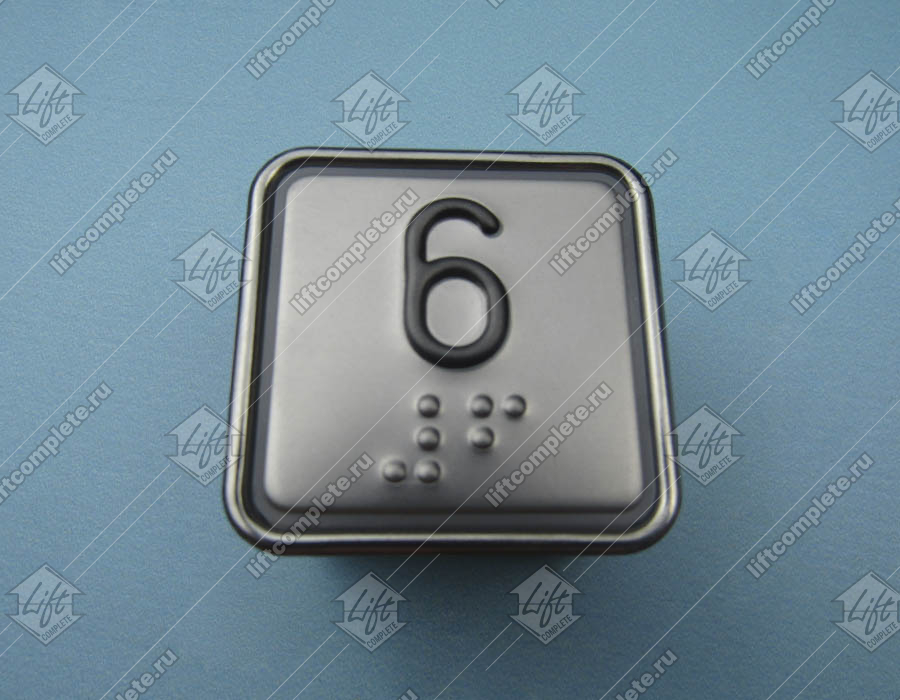 Кнопка вызова/приказа, SCHAEFER, MT42 RUS, 6 этаж, выдавленная надпись, с кодом Брайля, красная подсветка
