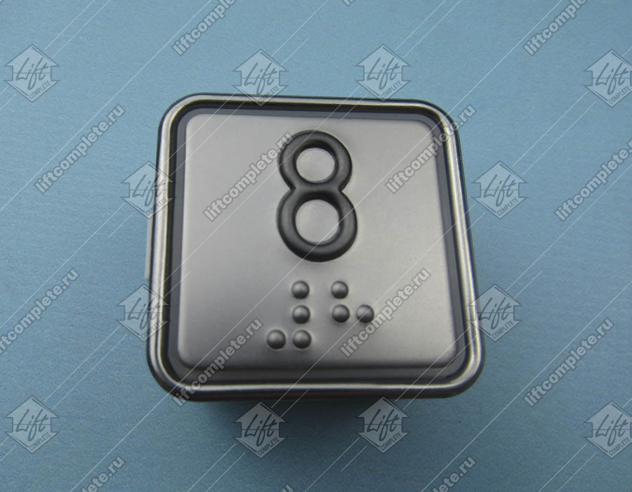 Кнопка вызова/приказа, SCHAEFER, MT42 RUS, 8 этаж, выдавленная надпись, с кодом Брайля, красная подсветка