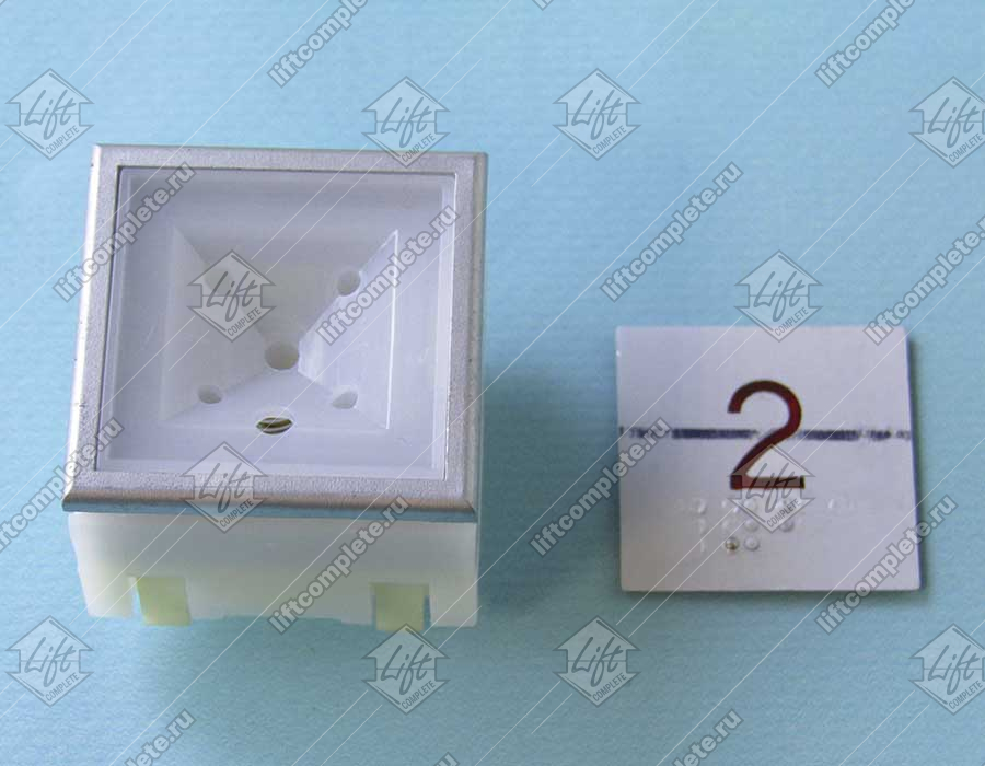 Кнопка вызова/приказа, THYSSEN, этаж 2, KT40-WK21-2006 A4J10132, красная подсветка