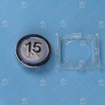 Кнопка вызова/приказа, KLEEMANN, 15 этаж FMR BS, красная подсветка, с кодом Брайля