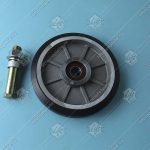 Ролик башмака кабины/противовеса, THYSSEN, WRG150, D - 150/32мм, W - 27мм, с осью, 6003, неопрен